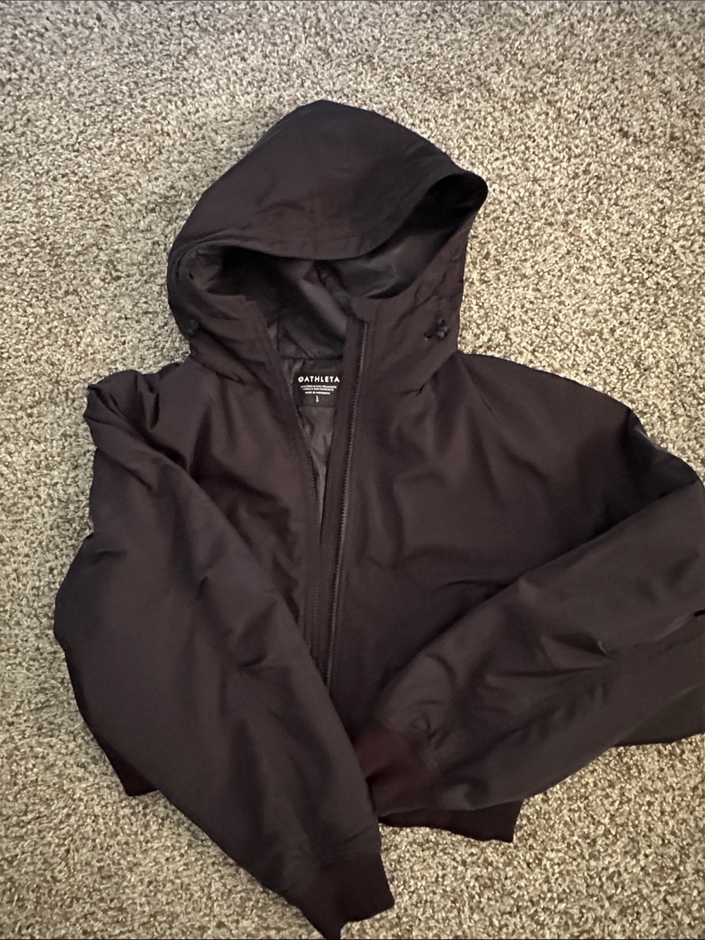 Athleta Black Hooded Jacket with Full Zip